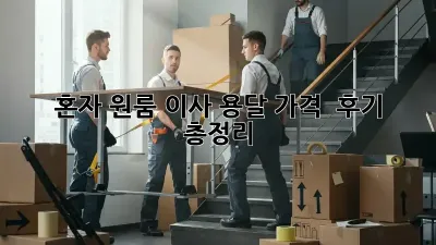 혼자 원룸 이사? 용달 가격 & 후기 총정리!